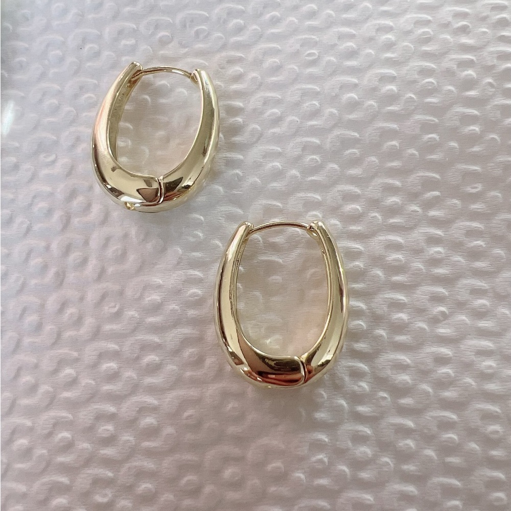 Oval Gold Tone Hoops